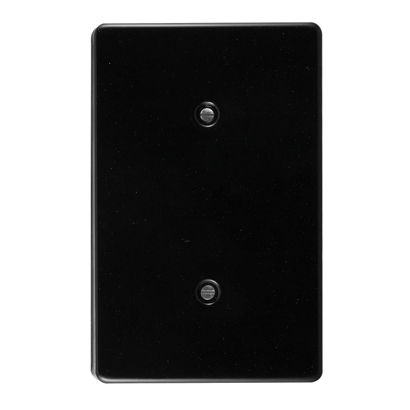 Crabtree Classic Blank Steel Coverplate 2x4 (50x100mm) in Black