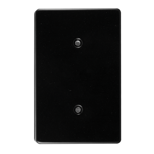 Crabtree Classic Blank Steel Coverplate 2x4 (50x100mm) in Black
