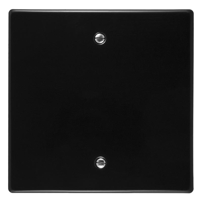 Crabtree Classic Black Steel Coverplate, 100x100 4x4 Blank Design