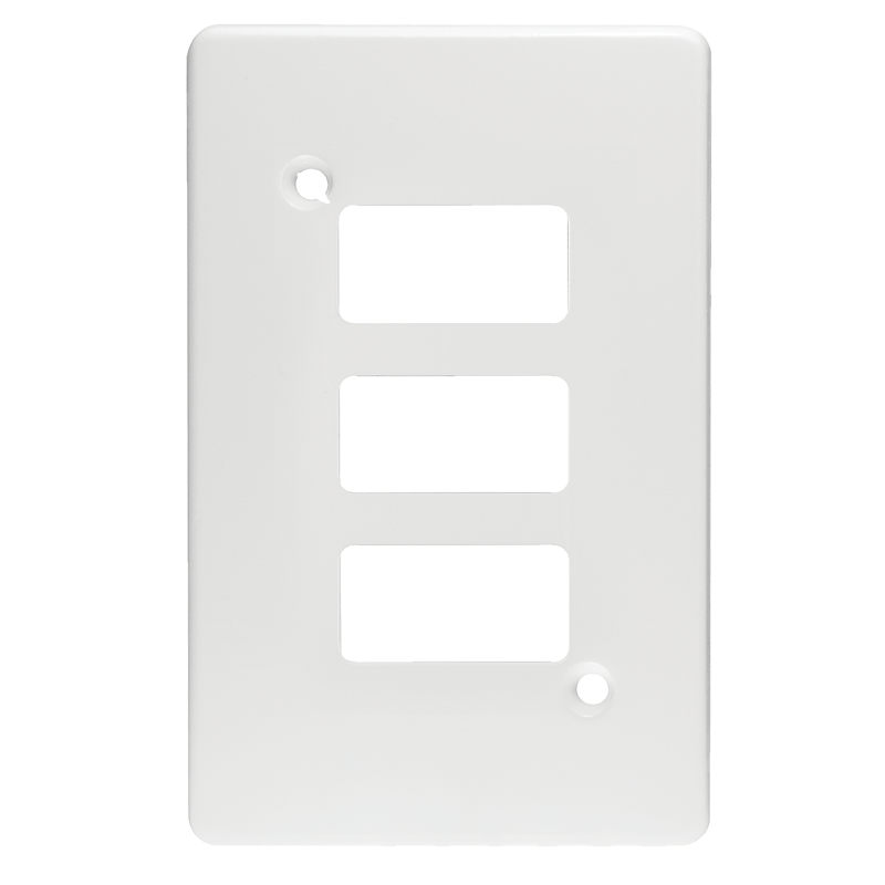 Crabtree Classic 3 Lever Spaced Knock-out Steel Coverplate