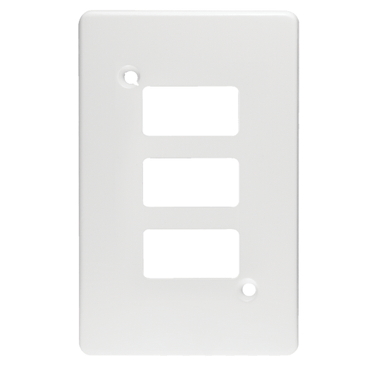 Crabtree Classic 3 Lever Spaced Knock-out Steel Coverplate, 2x4 (50x100mm)