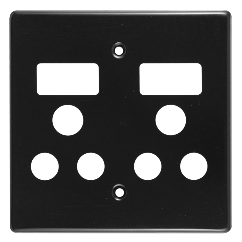 Crabtree Classic Double Monoblock Switched Steel Socket Coverplate