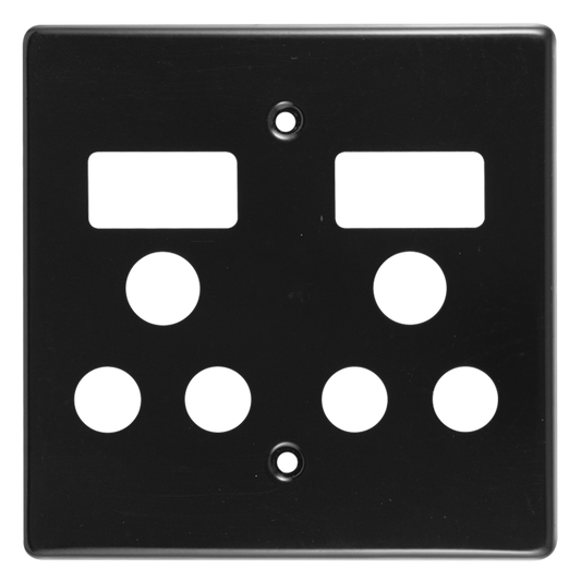 Crabtree Classic Double Monoblock Switched Steel Socket Coverplate