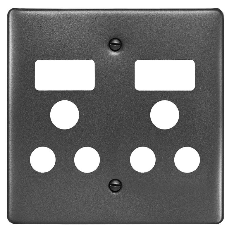 Crabtree Classic Double Socket Steel Coverplate