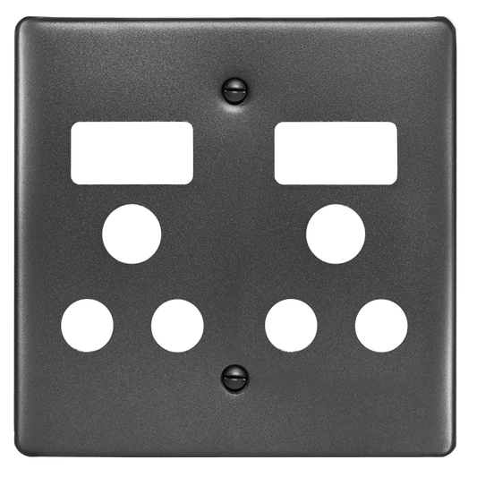 Crabtree Classic Double Socket Steel Coverplate