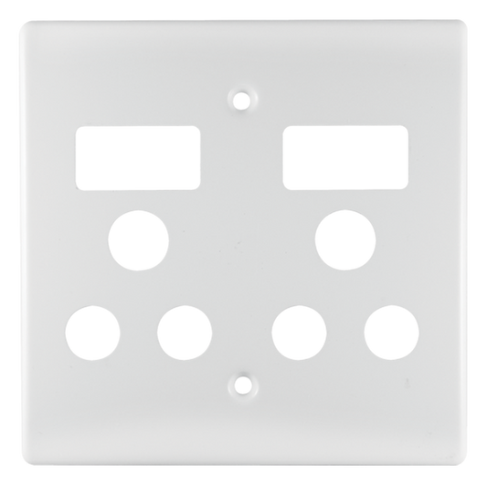 Crabtree Classic Double Monoblock Switched Plastic Socket Coverplate 100x100