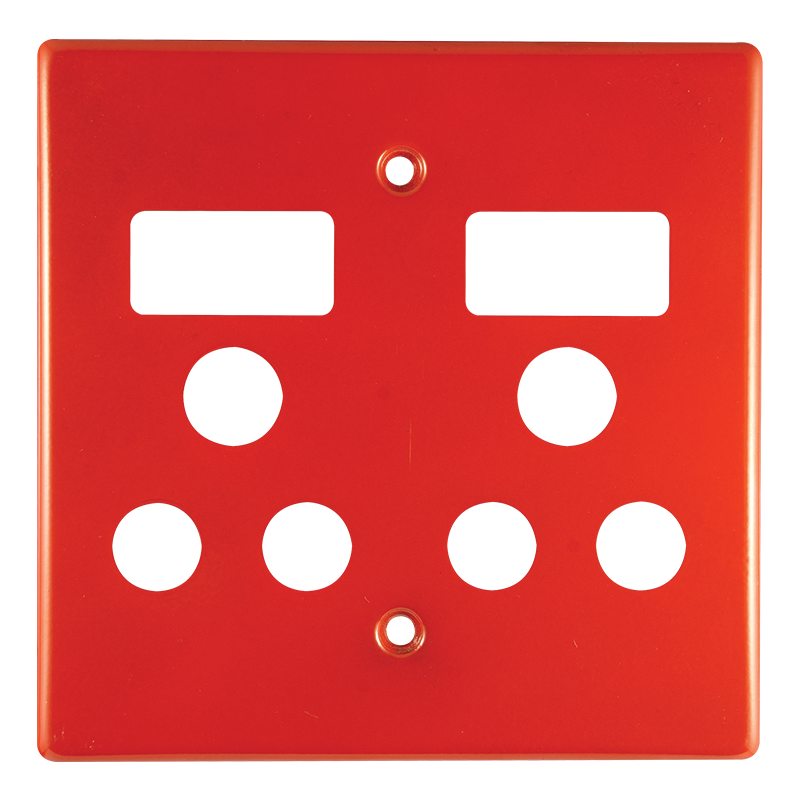 Crabtree Classic Double Monoblock Switched Plastic Socket Coverplate in Red