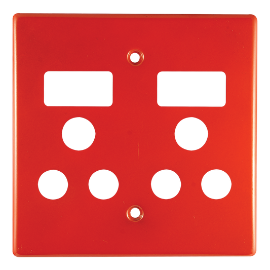 Crabtree Classic Double Monoblock Switched Plastic Socket Coverplate in Red