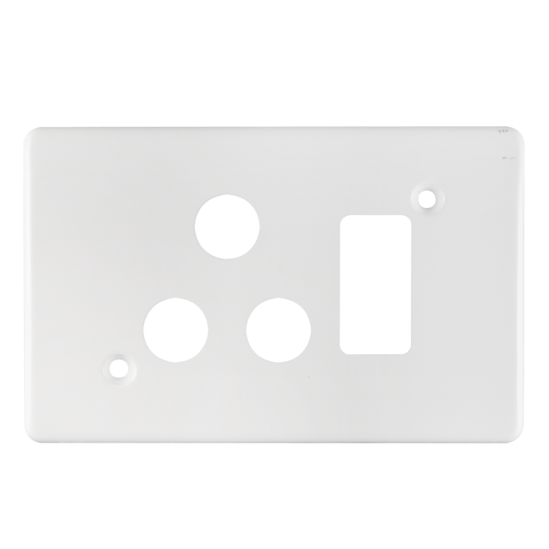 Crabtree Classic Single Monoblock Switched Steel Socket Coverplate