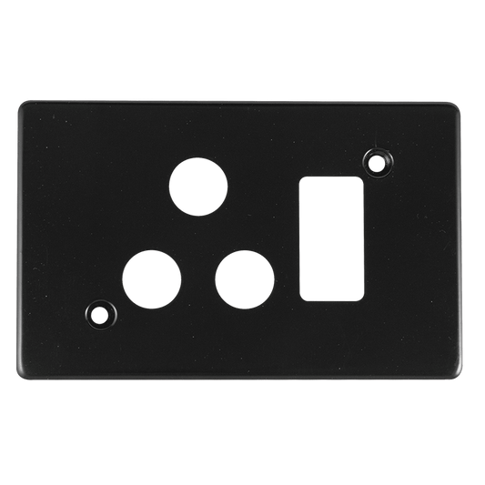 Crabtree Classic Single Monoblock Switched Steel Socket Coverplate, 100x50mm