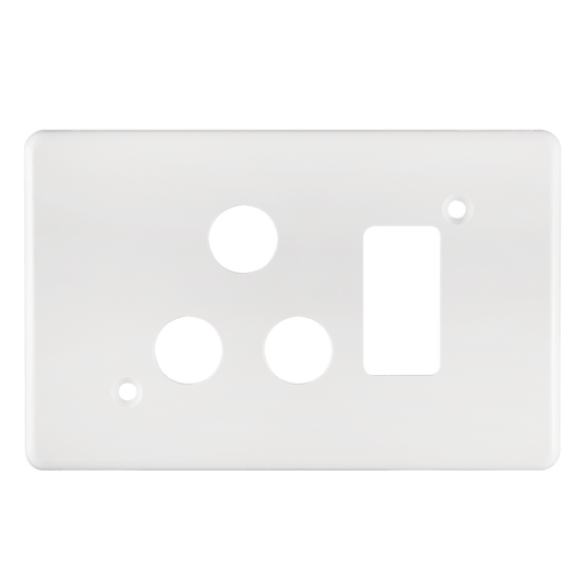 Crabtree Classic Single Monoblock Plastic Switched Socket Coverplate