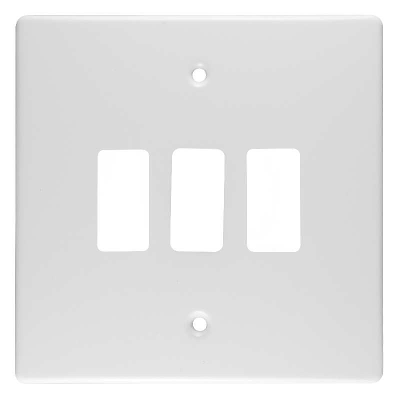 Crabtree Classic 3 Lever Steel Coverplate 100x100mm