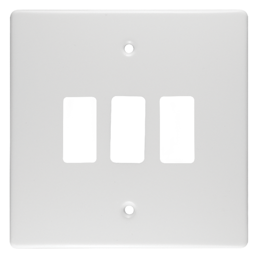 Crabtree Classic 3 Lever Steel Coverplate 100x100mm