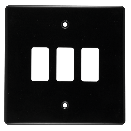 Crabtree Classic 3 Lever Steel Coverplate (100x100, 4x4)