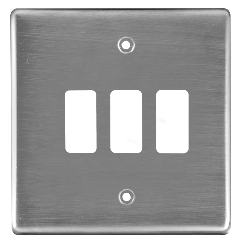 Crabtree Classic 3 Lever Steel Coverplate - Satin Chrome Finish