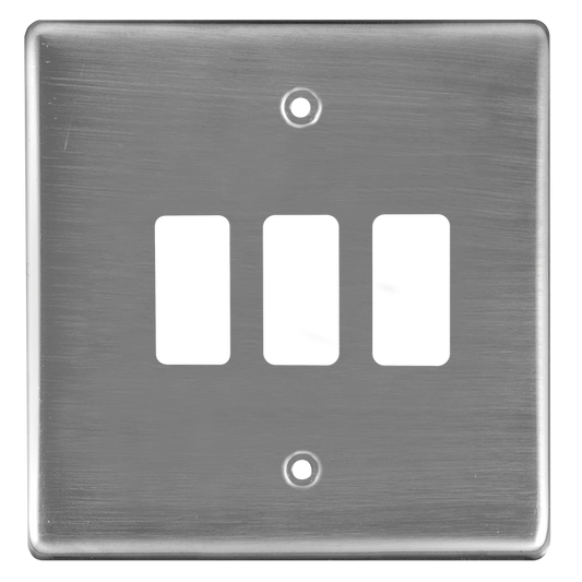 Crabtree Classic 3 Lever Steel Coverplate - Satin Chrome Finish