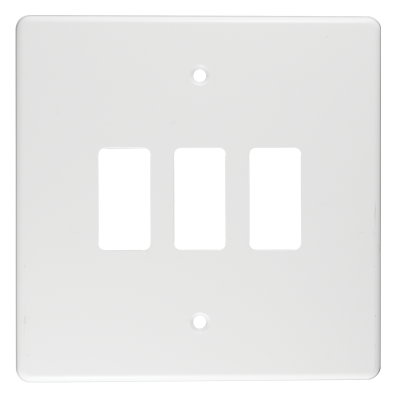 Crabtree Classic 3 Lever Plastic Coverplate - 100x100mm, Durable White Design