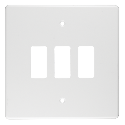 Crabtree Classic 3 Lever Plastic Coverplate - 100x100mm, Durable White Design