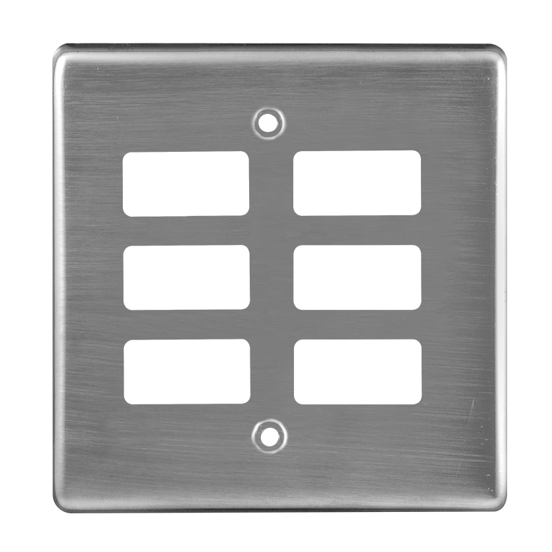 Crabtree Classic 6 Lever Steel Coverplate