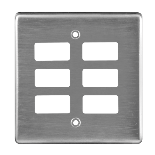 Crabtree Classic 6 Lever Steel Coverplate
