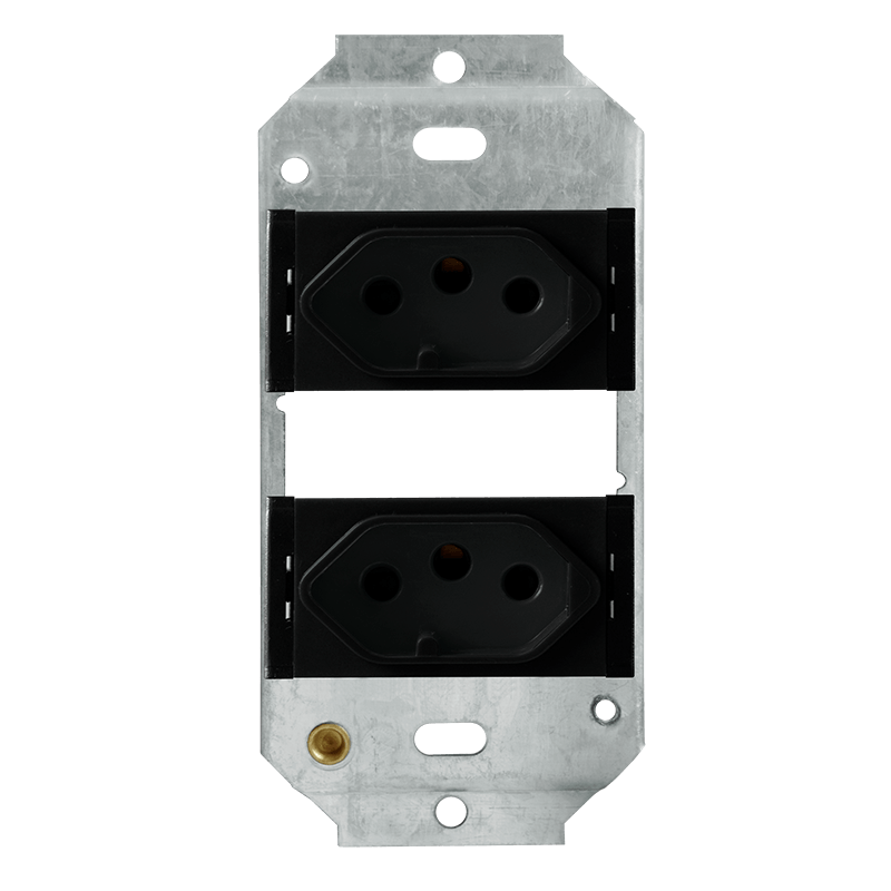 Crabtree Classic Duo 164-2-1 Unswitched Socket - Black (SKU: 6857D/008)