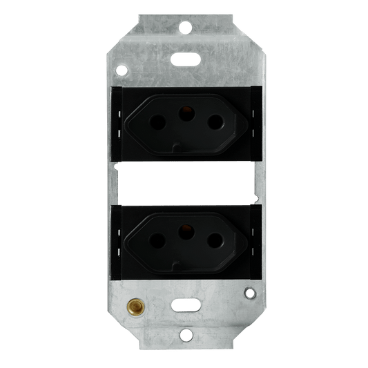 Crabtree Classic Duo 164-2-1 Unswitched Socket - Black (SKU: 6857D/008)