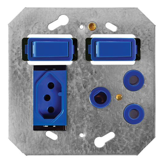 Crabtree Classic Dedicated Combo Socket - 4x4 Blue