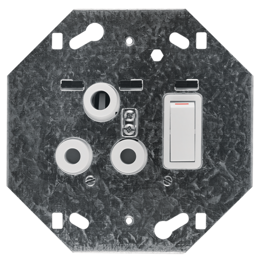 Crabtree Classic Single Monoblock Switched 164-1 Socket on Yoke, White Finish