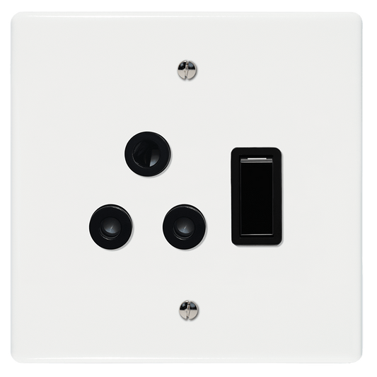 Crabtree Classic Single Dedicated Monoblock 164-4 Switched Socket - Black