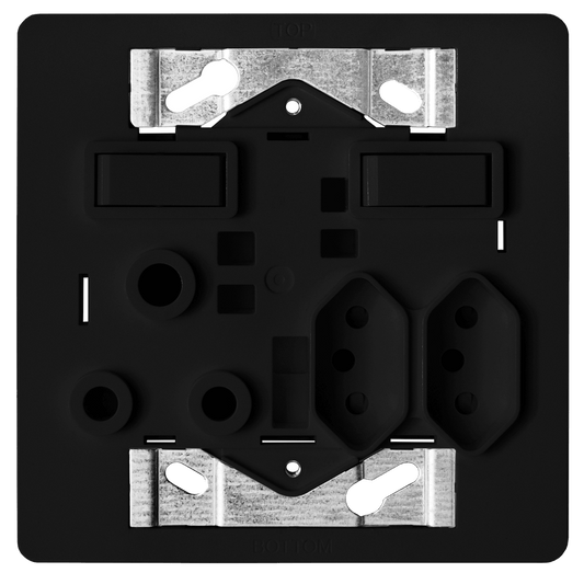 Crabtree Combo Socket on Yoke - Black Polycarbonate