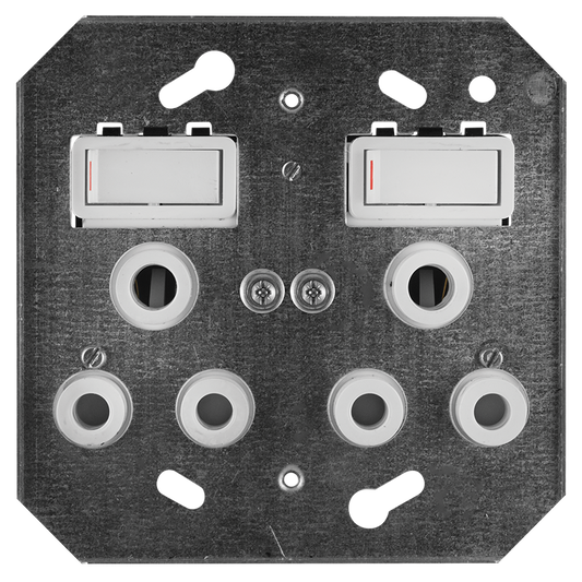 Crabtree Classic Double Monoblock Switched 164-1 Socket on Yoke