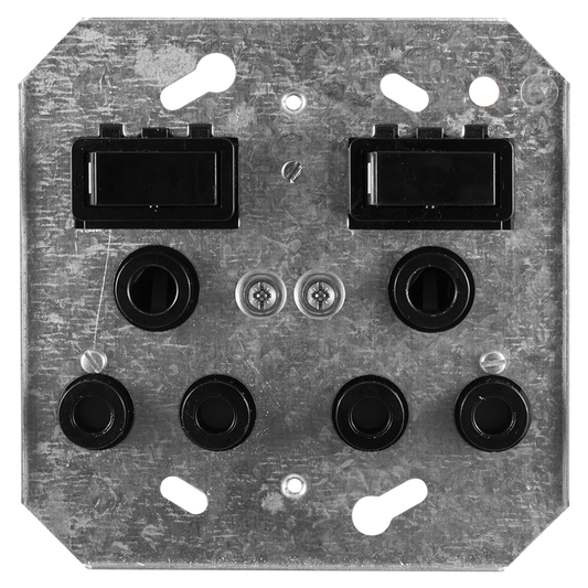 Crabtree Classic Double 164-1 Switched Monoblock Socket on 4×4 Yoke, Black Finish