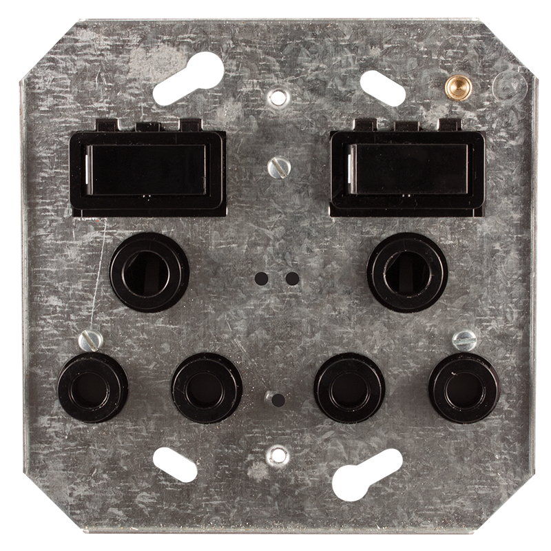 Crabtree Classic Double Monoblock Switched Dedicated Socket 164-4 on 4x4 Yoke, Black