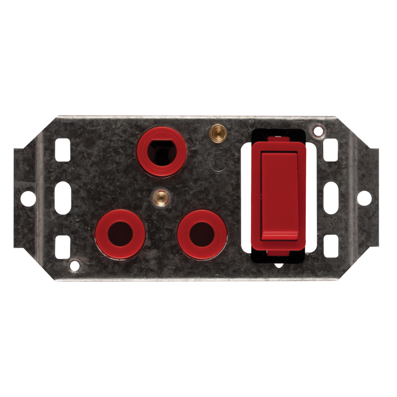 Crabtree Classic Single Dedicated 164-4 Switched Socket on Yoke, Red, 4x2