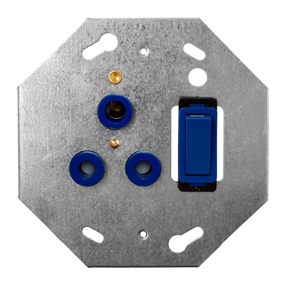 Crabtree Classic Single STD Switched Socket 164-1 on 4x4 Yoke, Blue Finish
