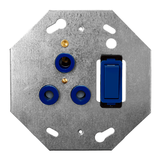 Crabtree Classic Single STD Switched Socket 164-1 on 4x4 Yoke, Blue Finish