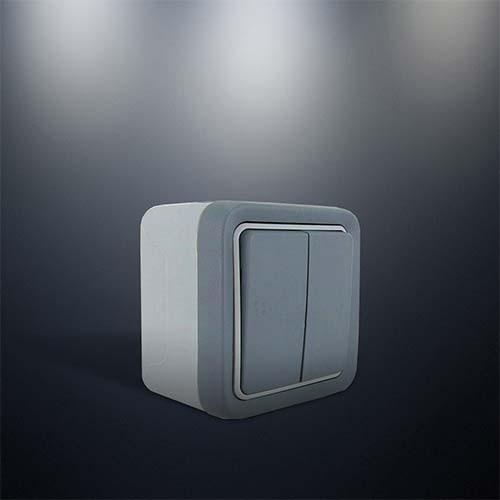 Legrand Plexo 2 Lever Surface Mounted Switch - Grey