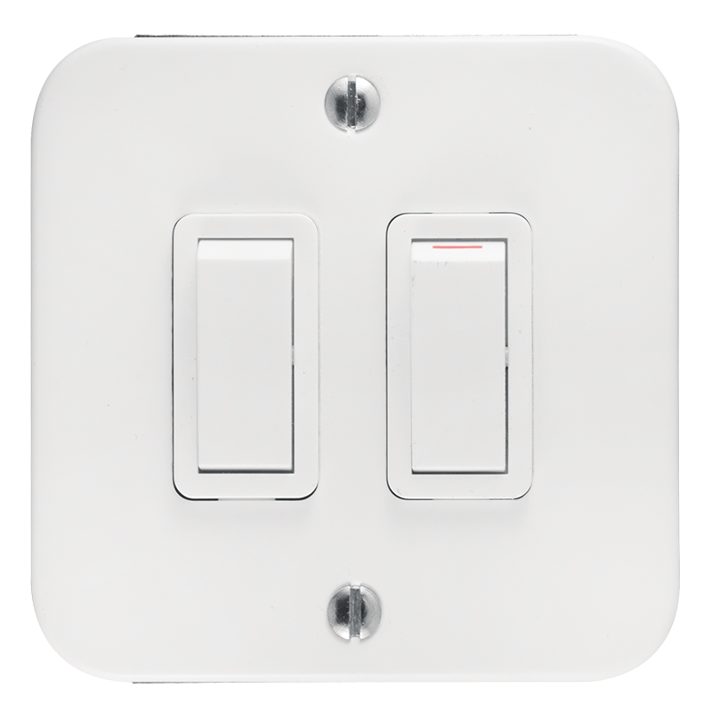 Crabtree Classic Industrial 2 Lever (1x1 Way + 1x2 Way) Switch on 75x75mm Surface Box