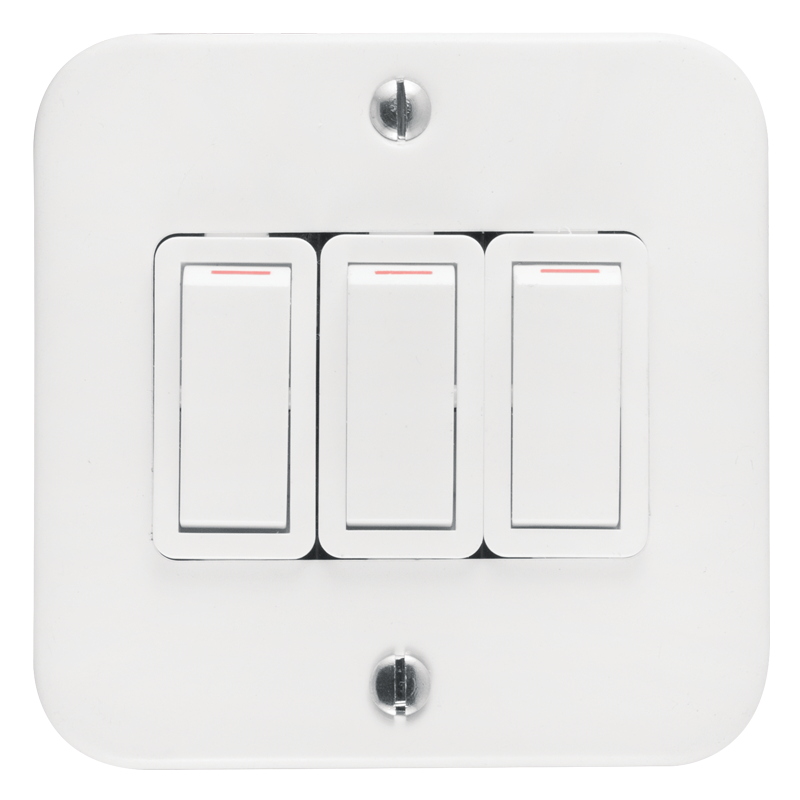 Classic 3 Lever Industrial 1 Way Switch on Surface Box