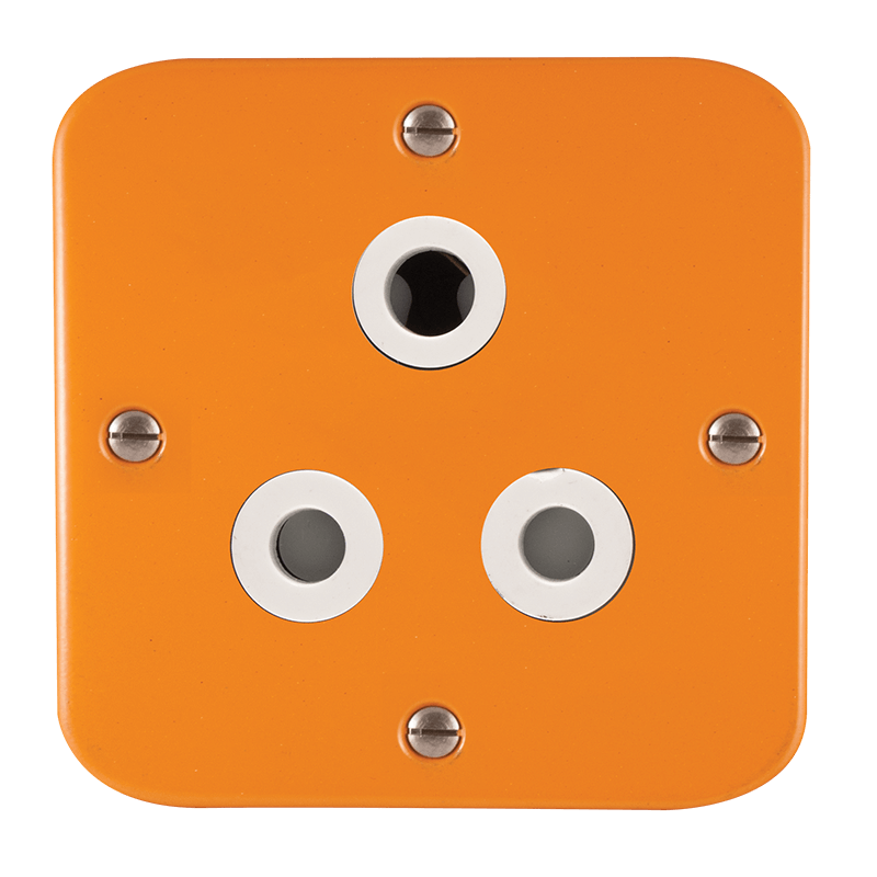Crabtree Classic Industrial Single STD Socket 164-1 Unswitched with 75x75 Surface Box