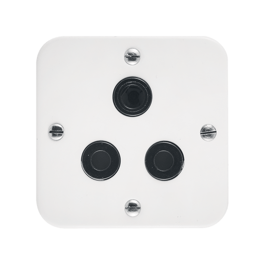 Crabtree Classic Industrial Single Dedicated Black Socket 164-4 Unswitched on White Surface Box