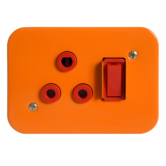 Classic Industrial Single Dedicated Socket 164-4 Switched Red on Surface Box