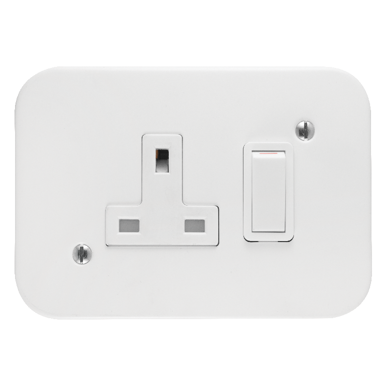 Crabtree Classic Industrial Single BS (13A) Switched Socket on Surface Box