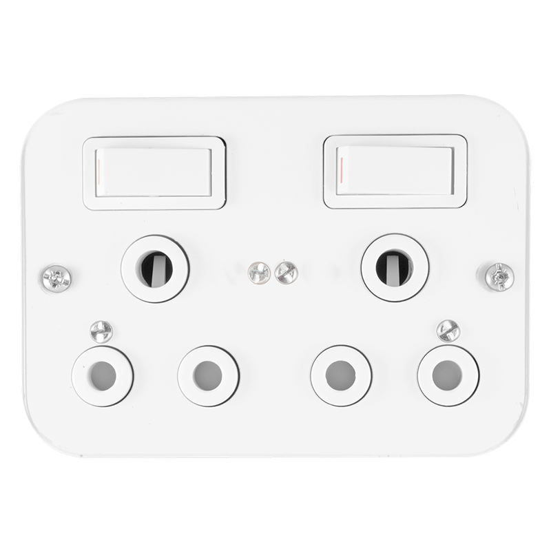 Crabtree Classic Industrial Double STD 164-1 Switched Socket on Surface Box