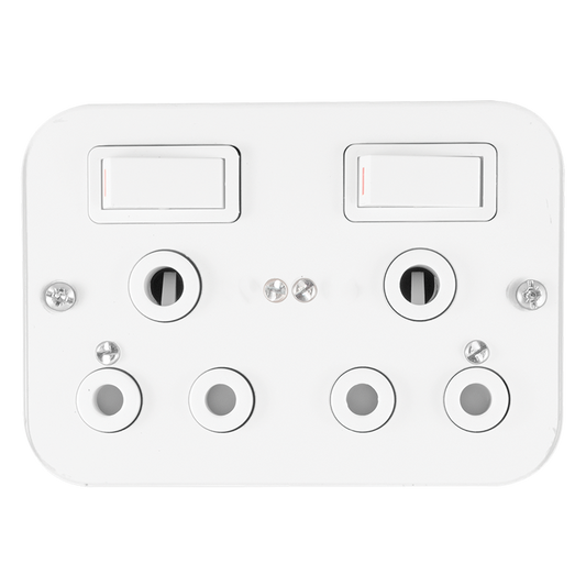 Crabtree Classic Industrial Double STD 164-1 Switched Socket on Surface Box