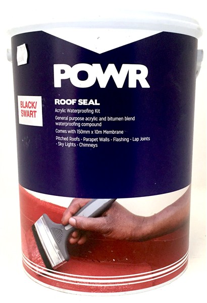 Roof Seal Kit Acryl 5Ltr Black C/W Membrane 150Mmx10Mt (