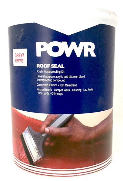 Roof Seal Kit Acryl 5Ltr Grey C/W Membrane 150Mmx10Mt (M