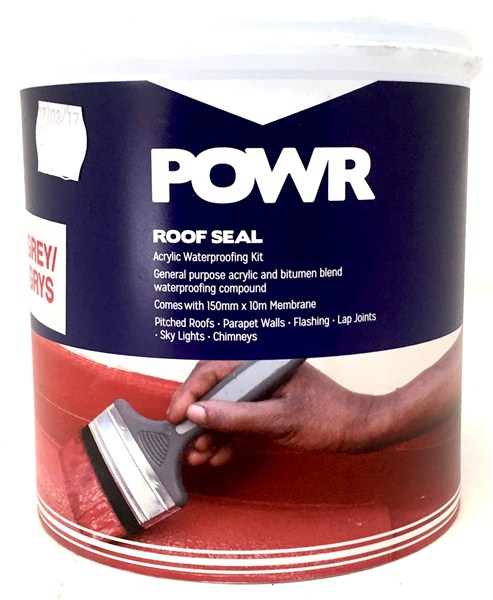 Roof Seal Kit Acryl 1Ltr Grey C/W Membrane 50Mmx10Mt   (Min