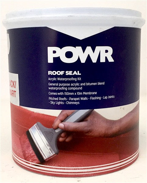 Roof Seal Kit Acryl1Ltr Black C/Membrane 50Mmx10Mt (Min