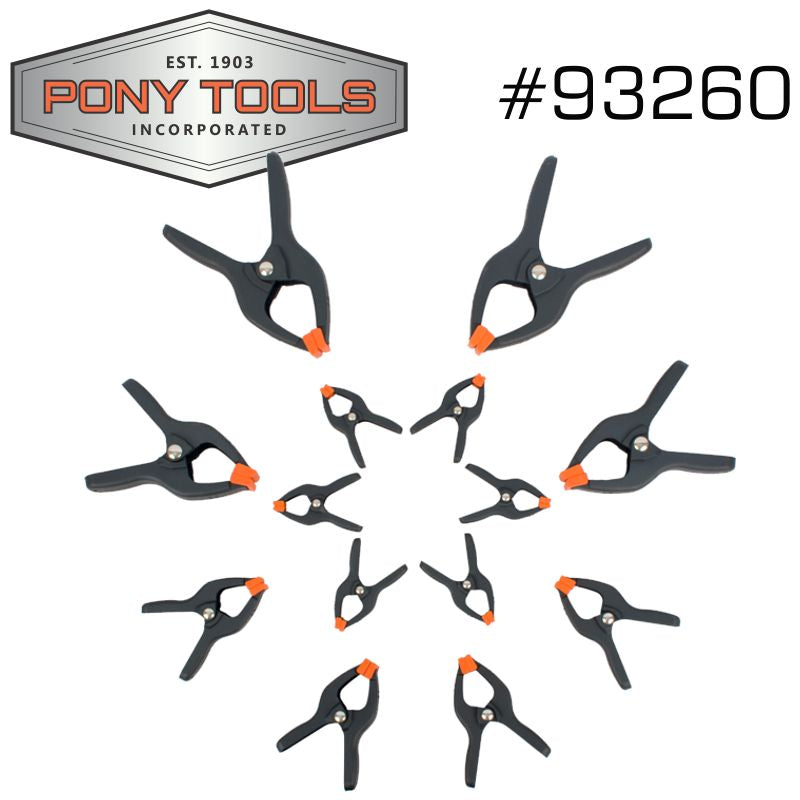 Pony 14Pc Spring Clamp Set 6X3/4' 4X1' 2X2' 2X3'